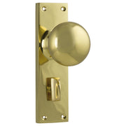Victorian Privacy Knob Set, Polished Brass