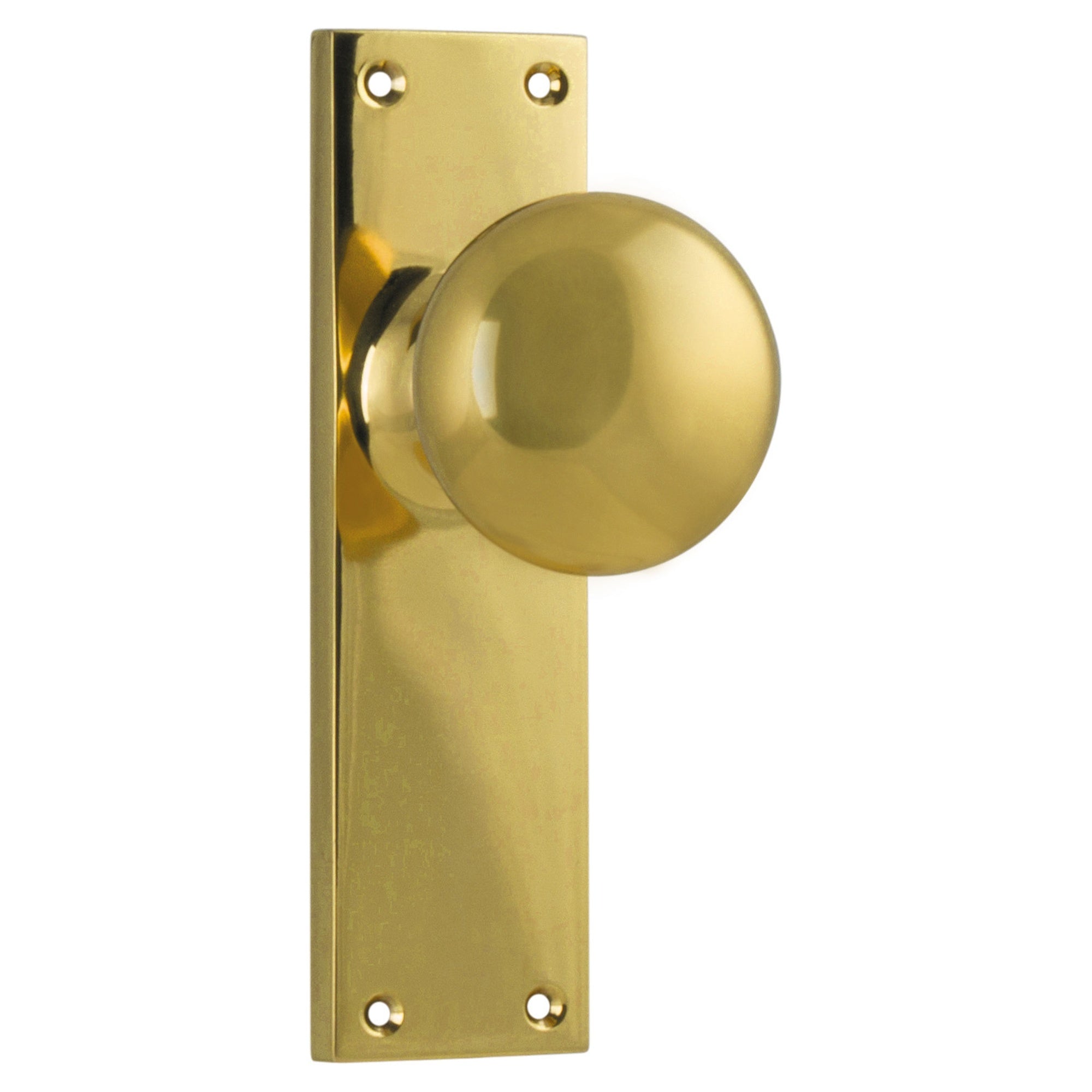 Victorian Knob Latch Set, Polished Brass