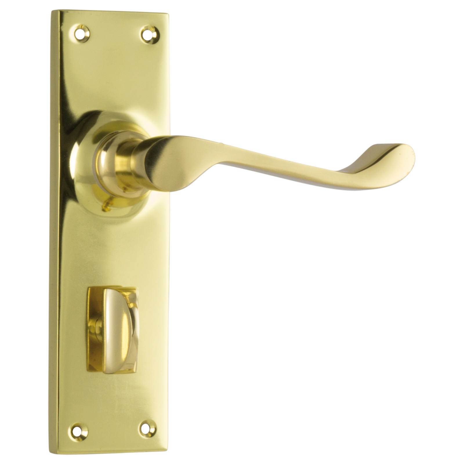 Victorian Privacy Lever Set, Polished Brass