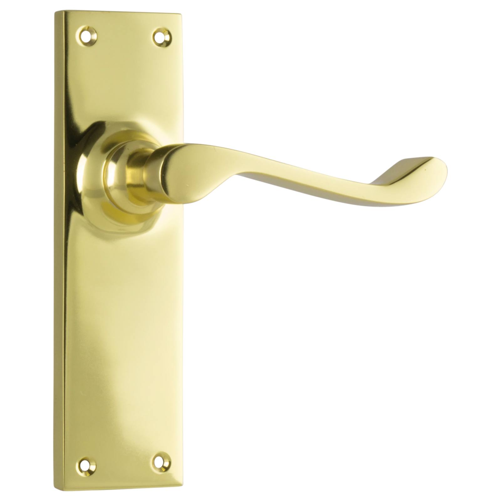 Victorian Lever Latch Set, Polished Brass