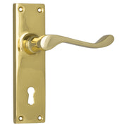 Victorian Lock Pair, Polished Brass
