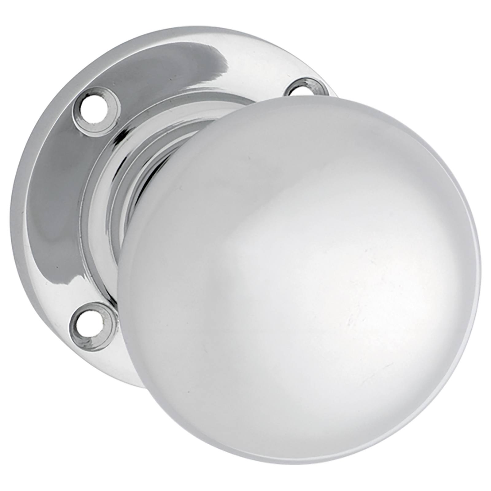 Victorian Knob on Rose Set, Chrome