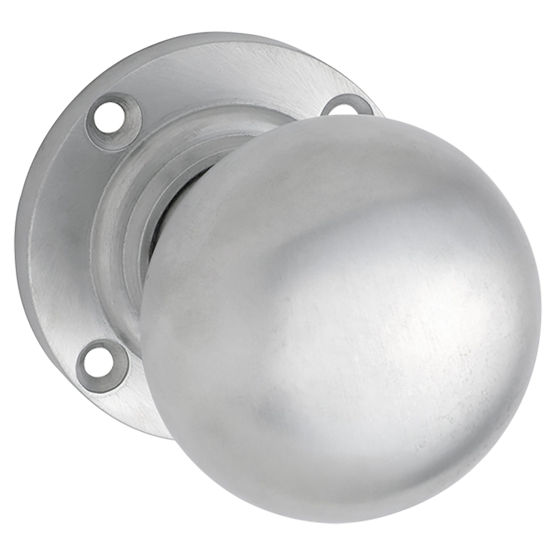 Victorian Round Rose Pair, Satin Chrome