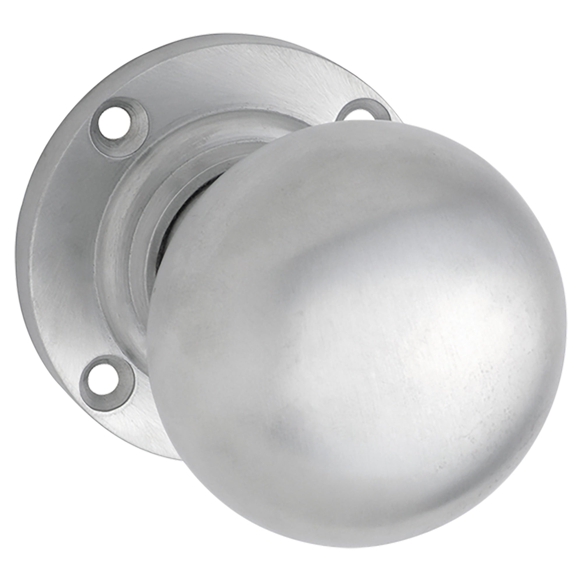 Victorian Round Rose Pair, Satin Chrome