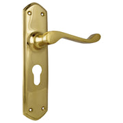 Windsor Euro Lever Set, Polished Brass