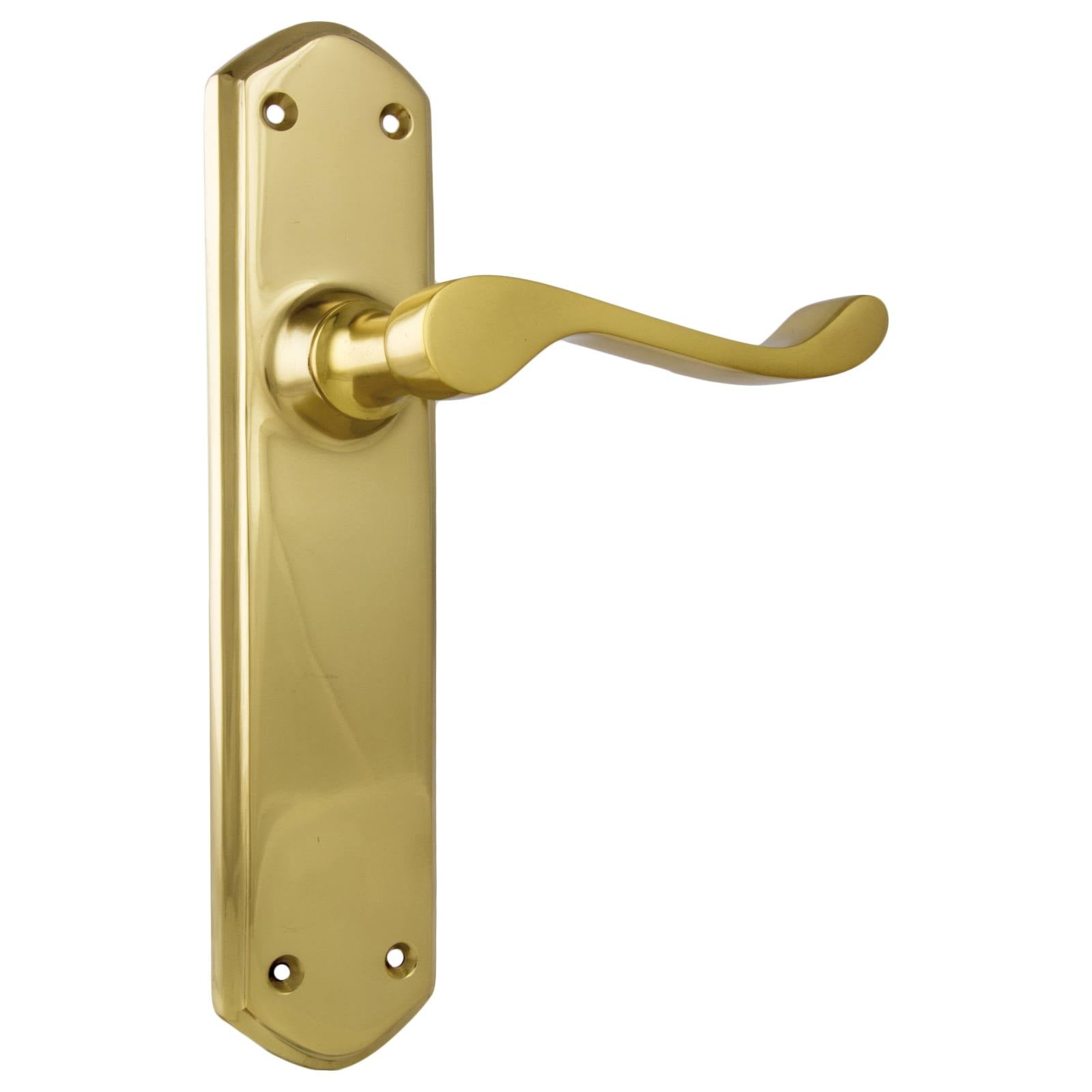 Windsor Lever Latch Set, Polished Brass