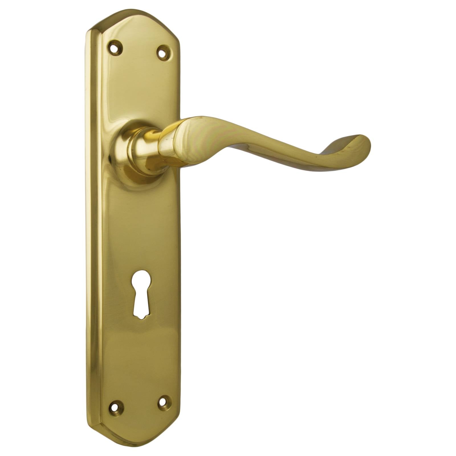 Windsor Lever Lock Set, Polished Brass