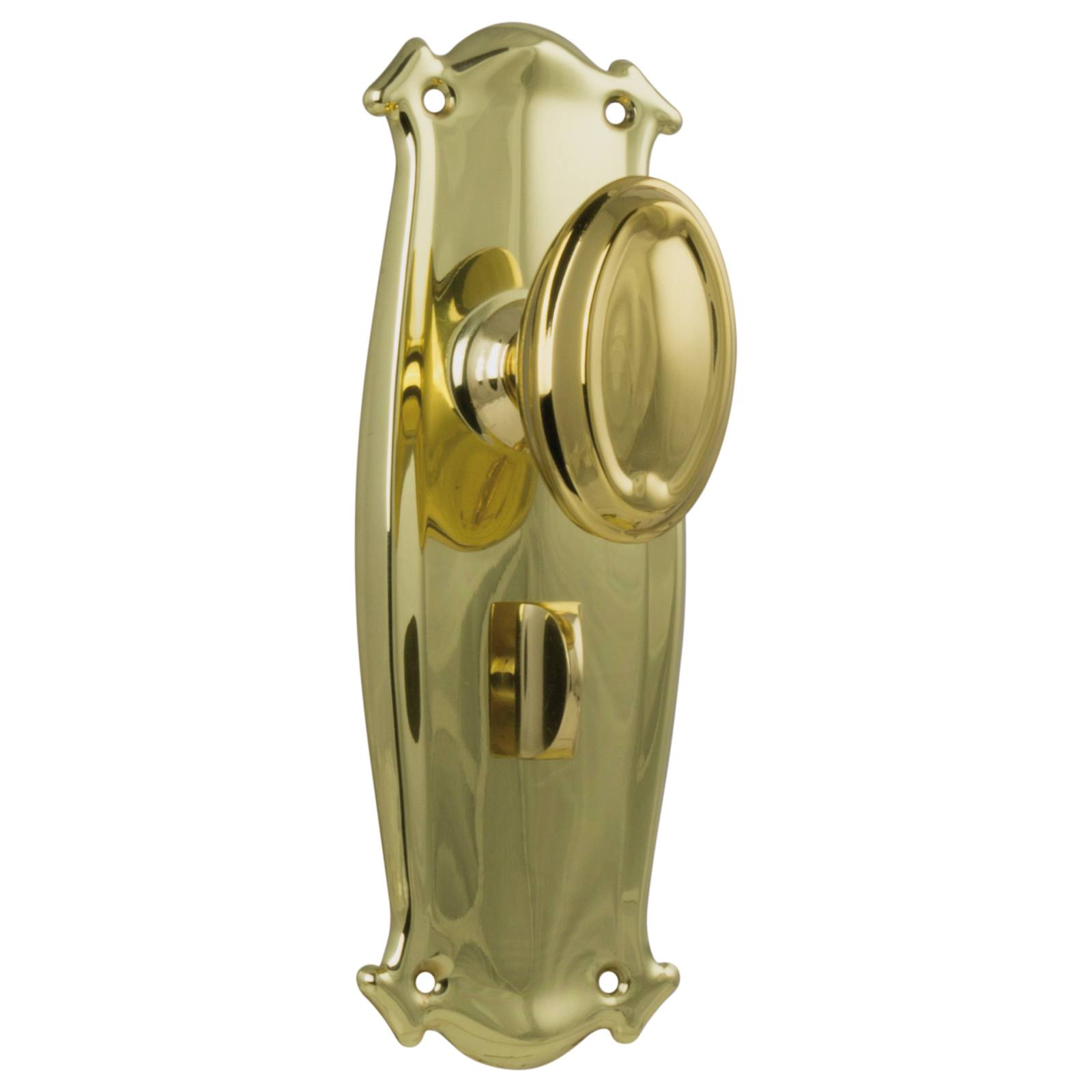 Bungalow Privacy Knob Set, Polished Brass