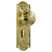 Nouveau Privacy Knob Set, Polished Brass