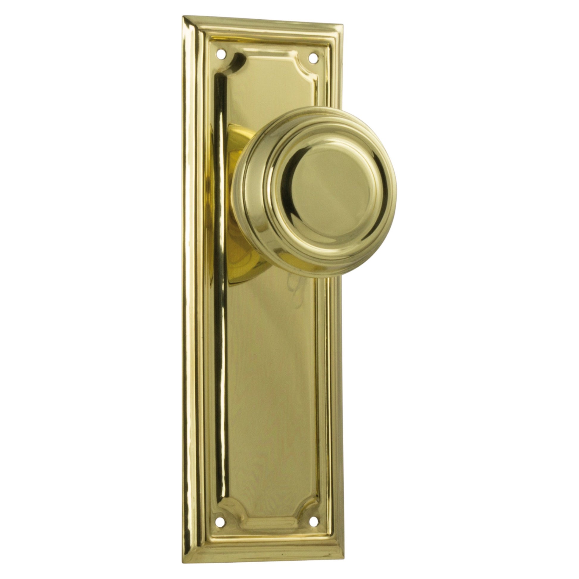 Edwardian Knob Latch Set, Polished Brass