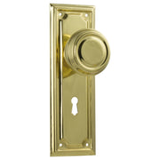 Edwardian Knob Lock Set, Polished Brass