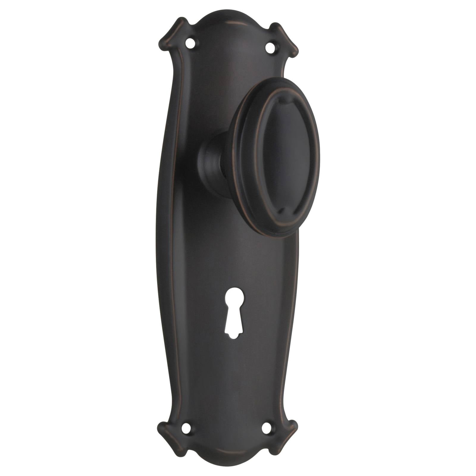 Bungalow Knob Lock Set, Antique Copper