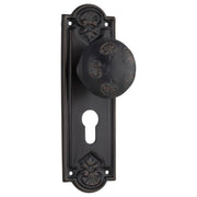 Nouveau Euro Knob Set, Antique Copper