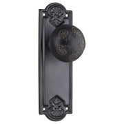 Nouveau Knob Latch Set, Antique Copper