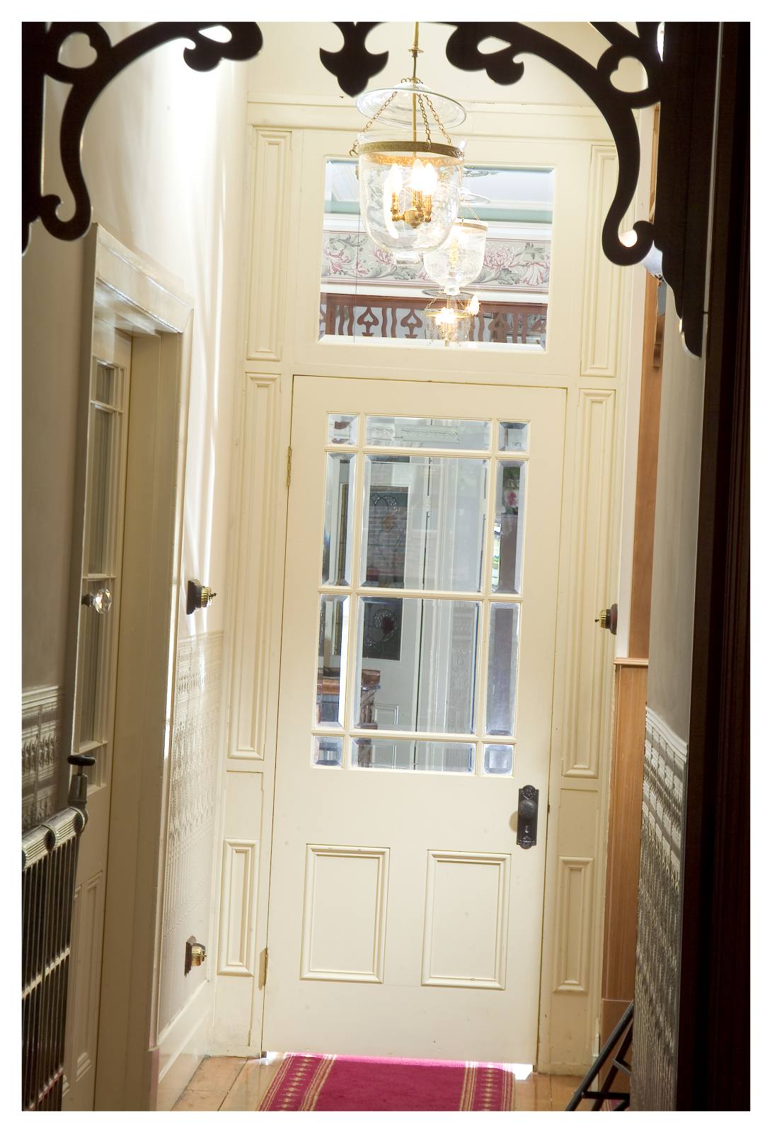 Nouveau Knob Lock Set, Antique Copper