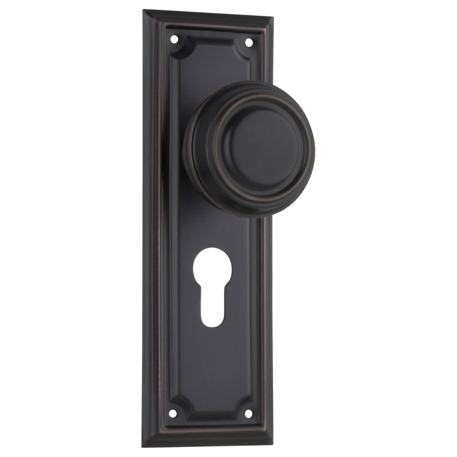 Edwardian Euro Knob Set, Antique Copper