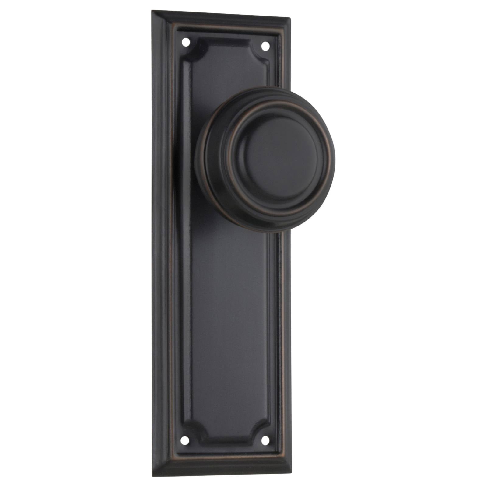 Edwardian Knob Latch Set, Antique Copper