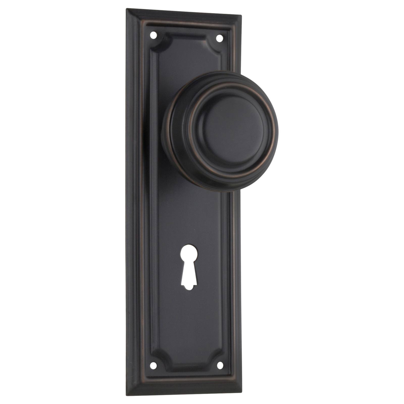 Edwardian Knob Lock Set, Antique Copper