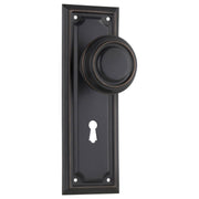 Edwardian Knob Lock Set, Antique Copper