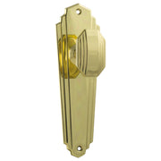Original Art Deco Knob Latch Set, Polished Brass