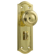 Kensington Privacy Knob Set, Polished Brass