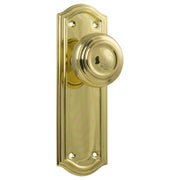 Kensington Knob Latch Set, Polished Brass