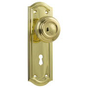 Kensington Knob Lock Set, Polished Brass
