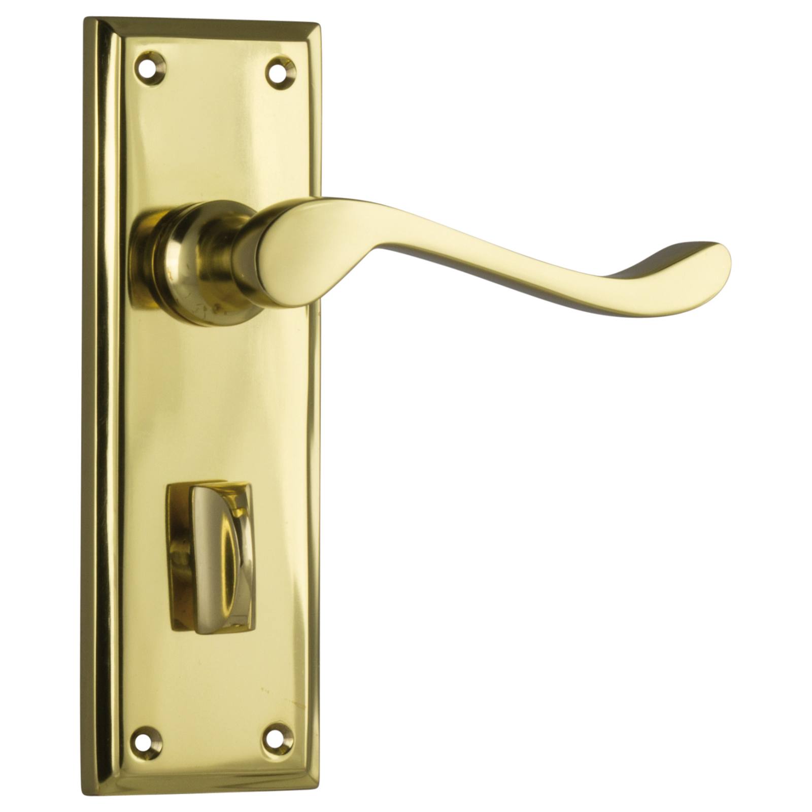 Camden Privacy Lever Set, Polished Brass