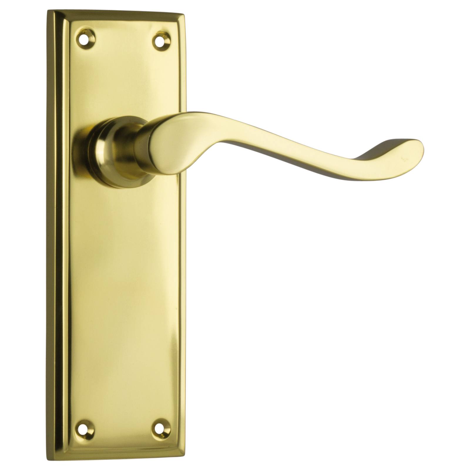 Camden Lever Latch Set, Polished Brass
