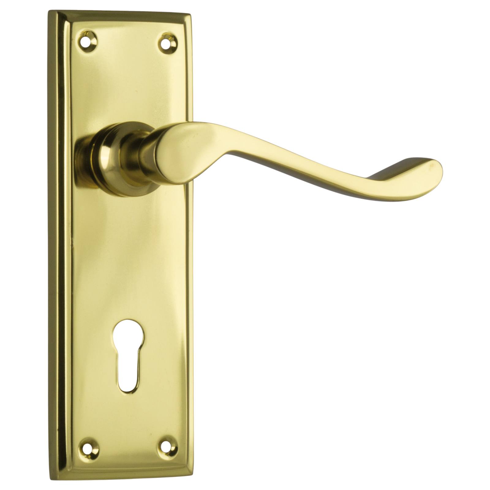 Camden Lever Lock Set, Polished Brass