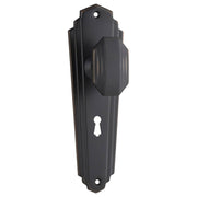 Original Art Deco Knob Lock Set, Antique Copper