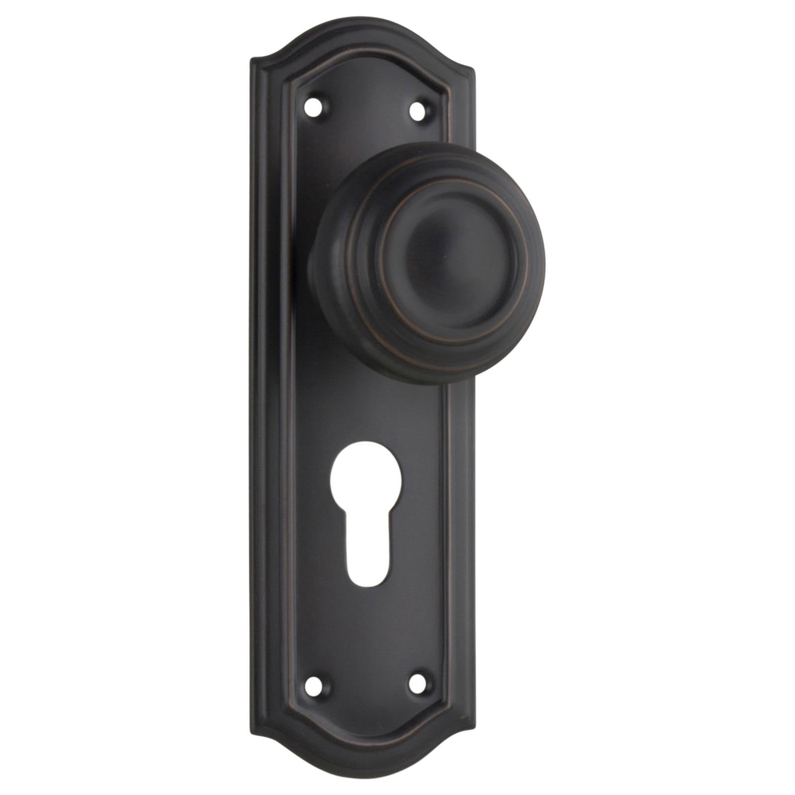 Kensington Euro Knob Set, Antique Copper