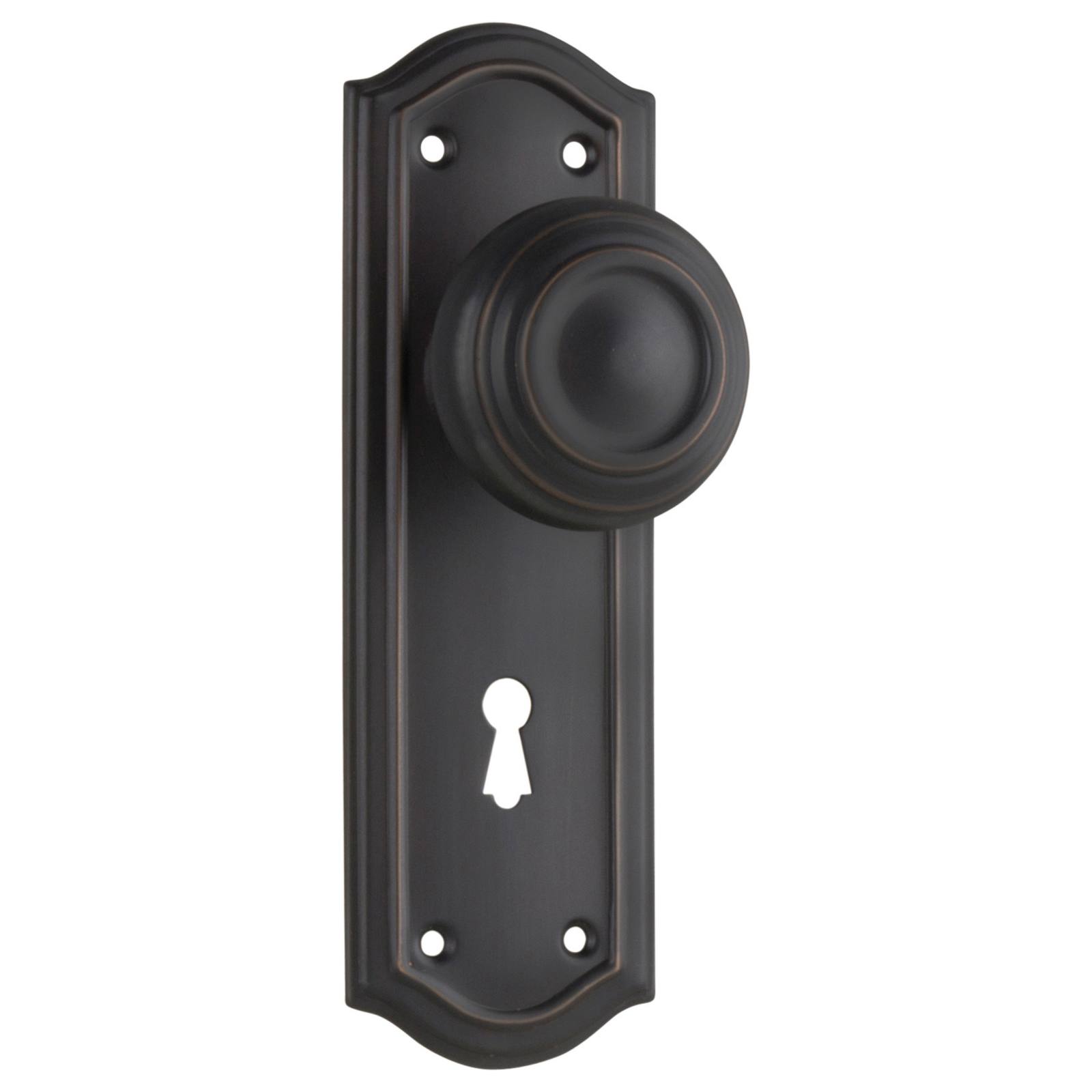 Kensington Knob Lock Set, Antique Copper