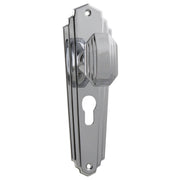 Original Art Deco Euro Knob Set, Chrome