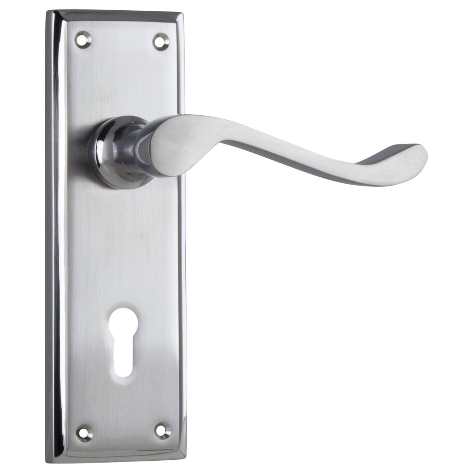 Camden Lever Lock Set, Satin Chrome Nickel