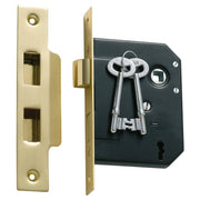3 Lever Mortice Lock (57mm Backset), Pol Brass