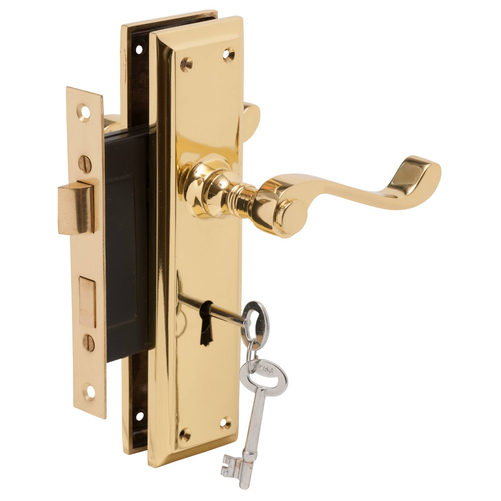3 Lever Mortice Lock (57mm Backset), Pol Brass