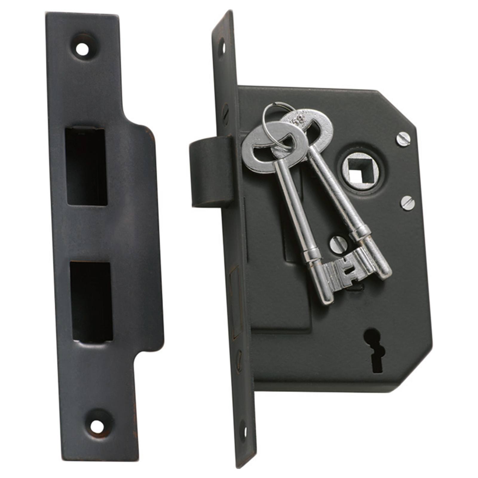 3 Lever Mortice Lock (44mm Backset), Atq Copper