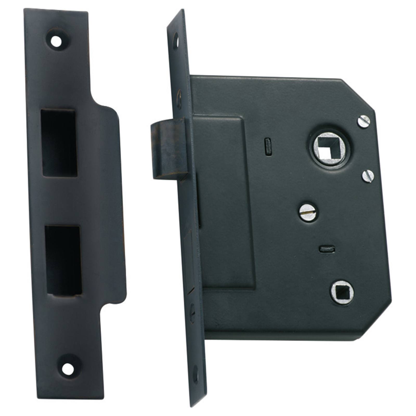 3 Lever Bathroom Lock (57mm Backset), Atq Copper