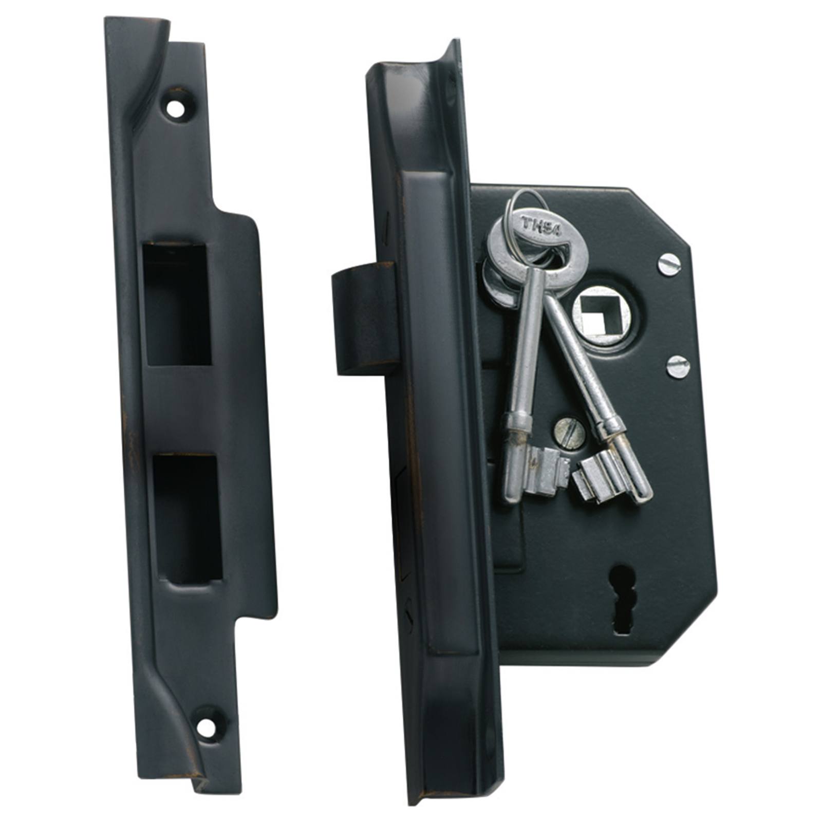 3 Lever Rebated Lock (44mm Backset), Atq Copper