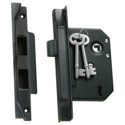 3 Lever Rebated Lock (57mm Backset), Atq Copper