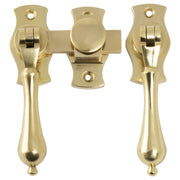 Teardrop French Door Fastener, Polished Brass