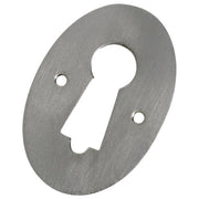 Pressed Oval Door Escutcheon, Satin Chrome