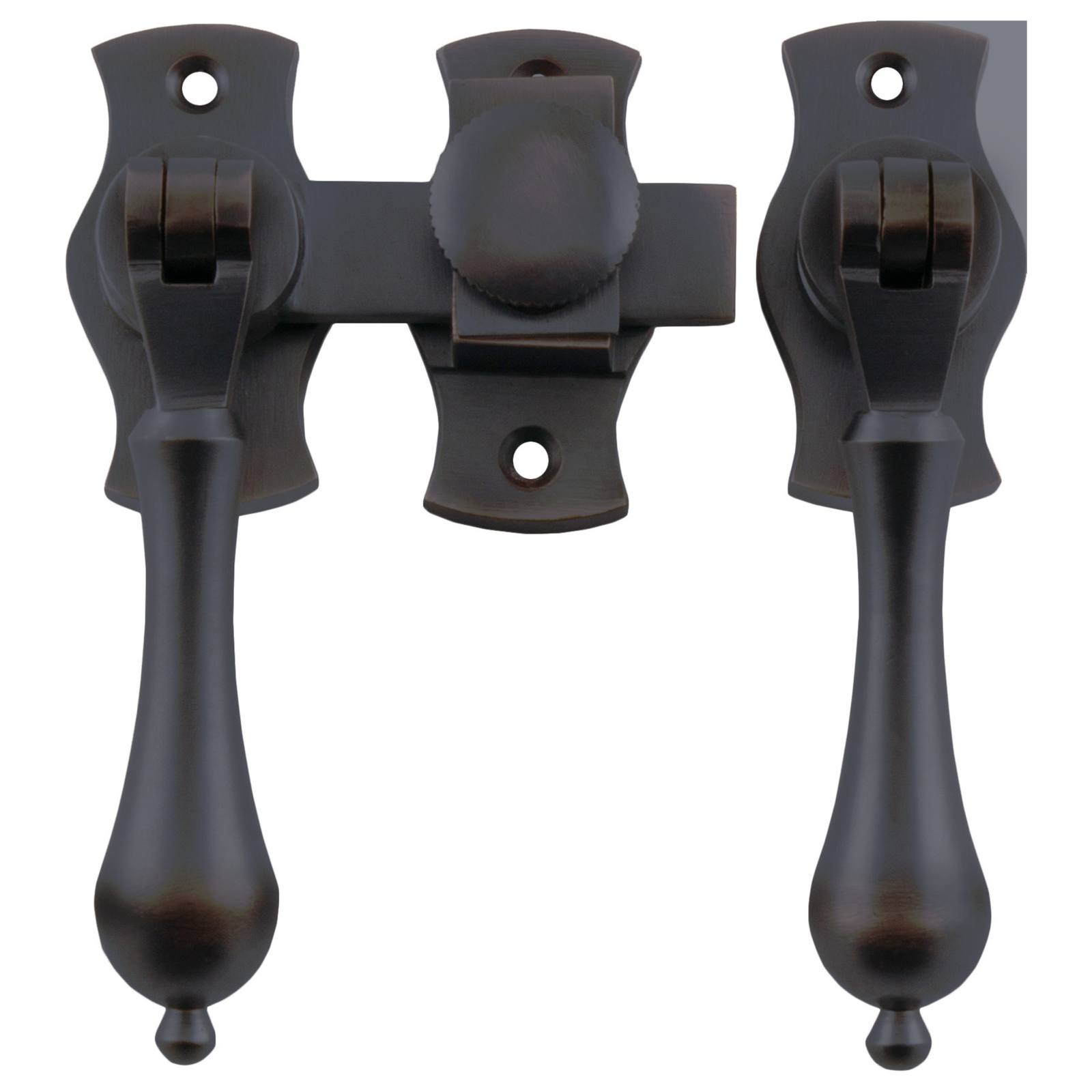 Teardrop French Door Fastener, Antique Copper