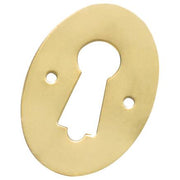 Pressed Oval Door Escutcheon, Polished Brass