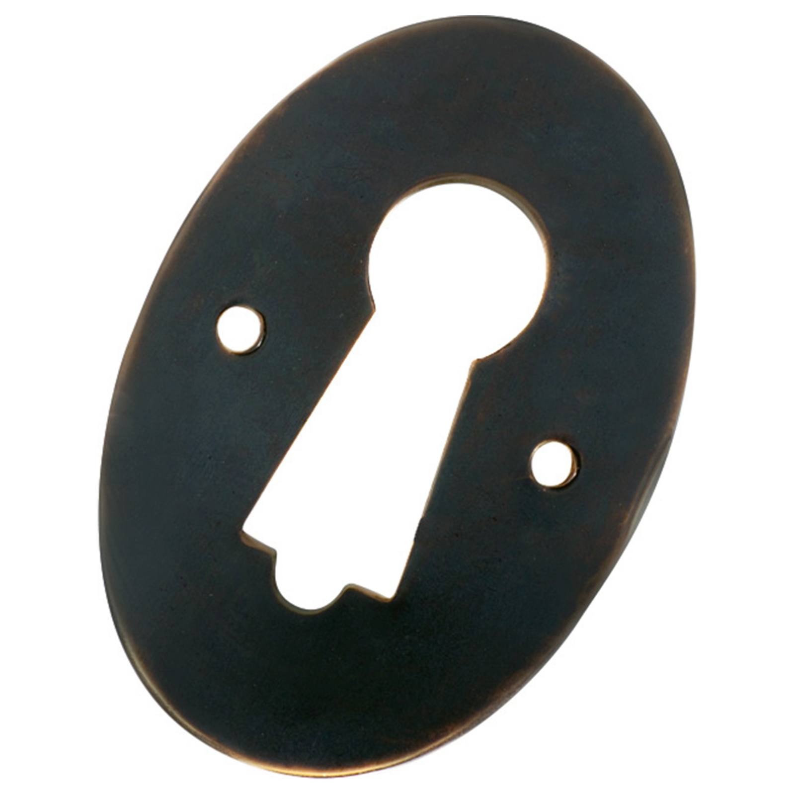 Pressed Oval Door Escutcheon, Antique Copper