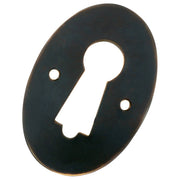 Pressed Oval Door Escutcheon, Antique Copper