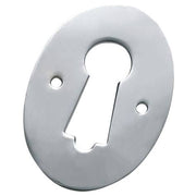 Pressed Oval Door Escutcheon, Chrome