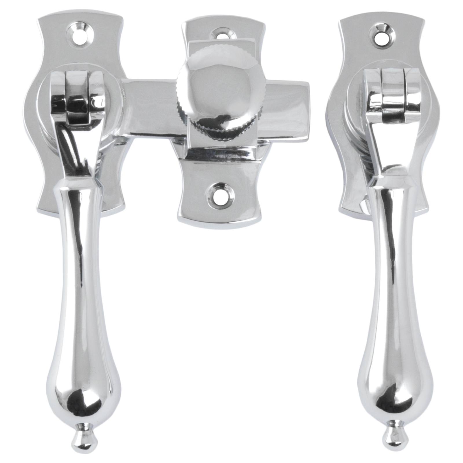 Teardrop French Door Fastener, Chrome