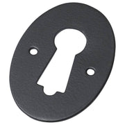 Pressed Oval Door Escutcheon, Matte Black